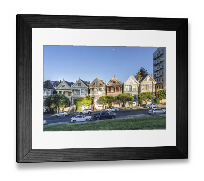 Framed Print : Iconic San Francisco landmark featuring the Painted Ladies at Alamo Square