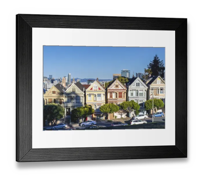 Framed Print : The iconic Painted Ladies Victorian houses at Alamo Square in San Francisco Framed Print : The iconic Painted Ladies Victorian houses at Alamo Square in San Francisco