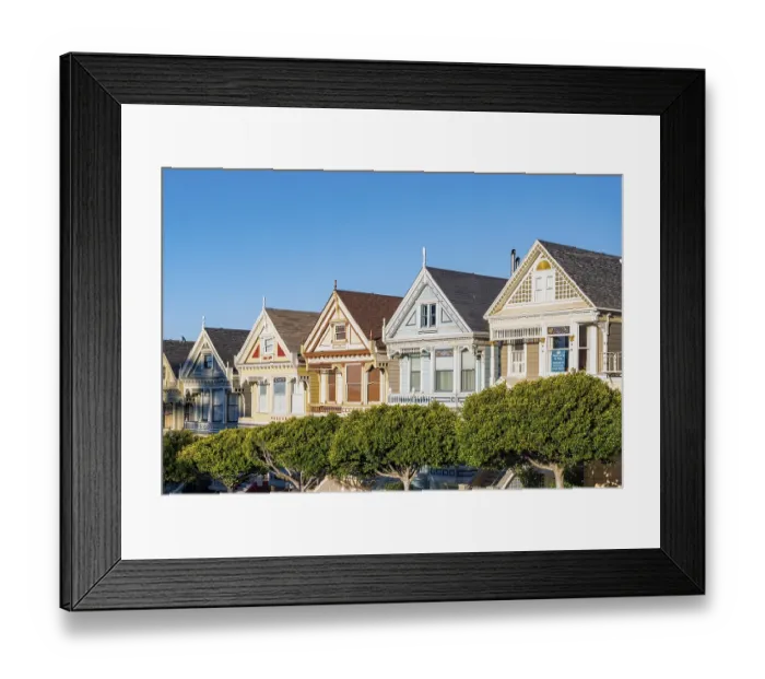 Framed Print : Scenic view of the Painted Ladies row houses in San Francisco