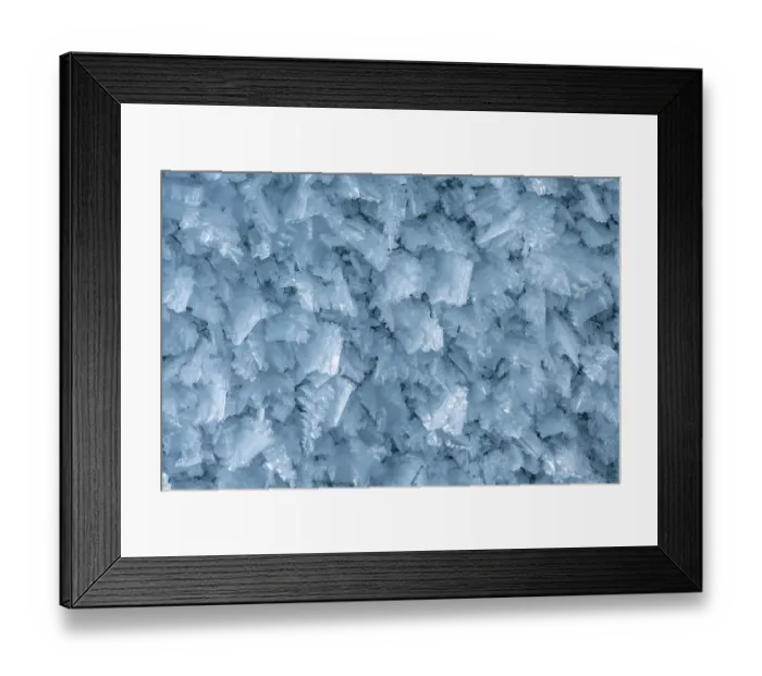 Framed Print : Ice crystals on glacier wall, glacier cave