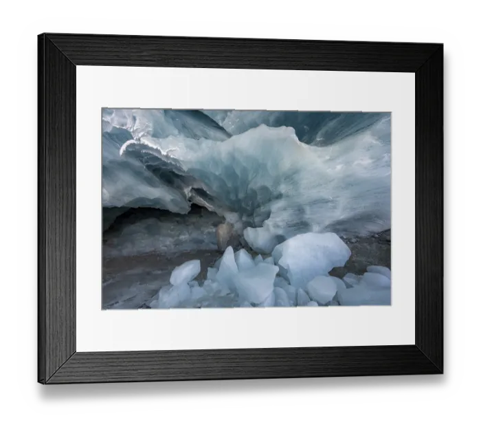 Framed Print : Glacier cave, ice cave, Morteratsch Glacier