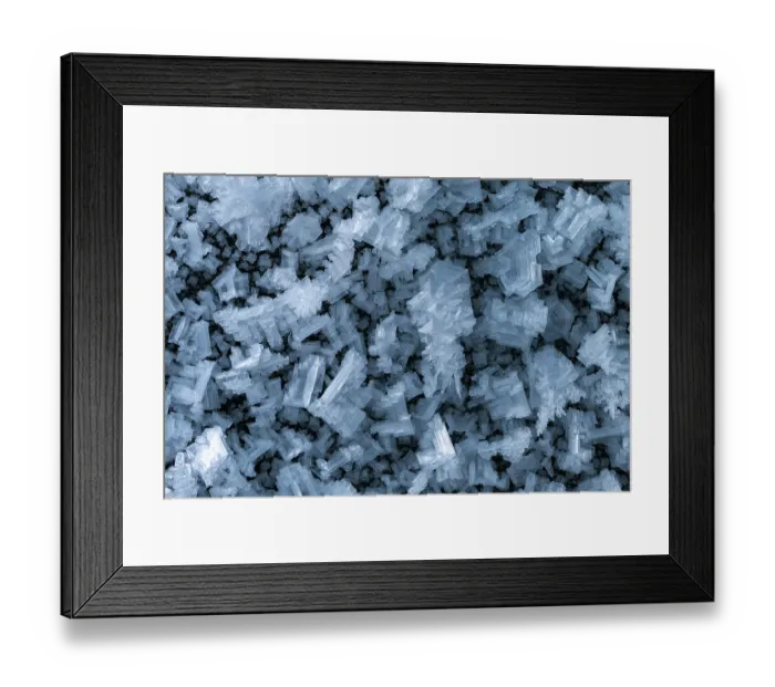 Framed Print : Ice crystals on glacier wall, glacier cave