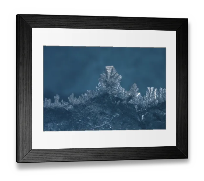 Framed Print : Ice crystals on glacier wall, glacier cave