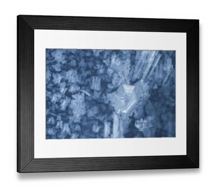 Framed Print : Ice crystals on glacier wall, glacier cave