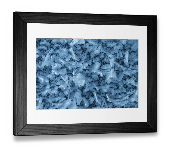 Framed Print : Ice crystals on glacier wall, glacier cave