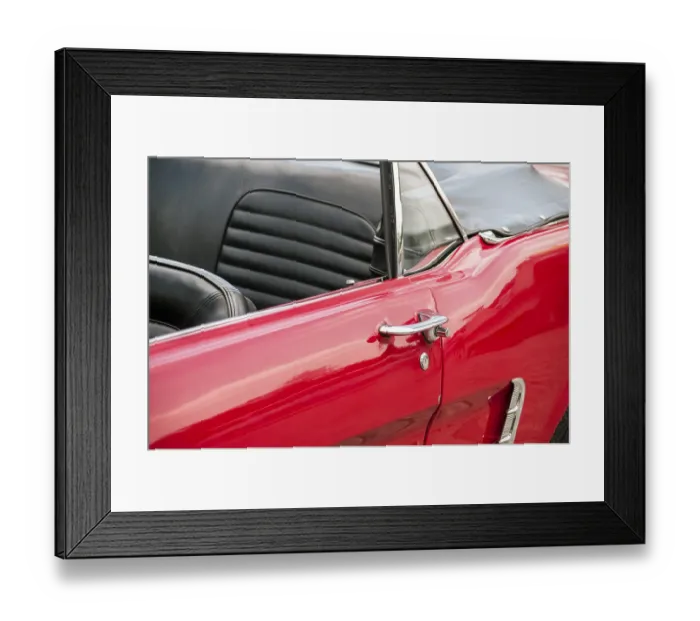 Framed Print : Detail of classic retro vintage car closeup