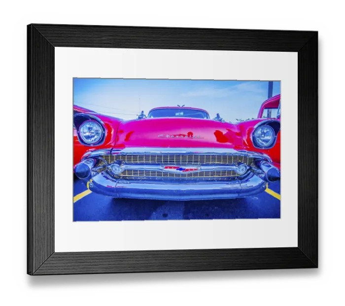 Framed Print : Classic vintage car details at a car show