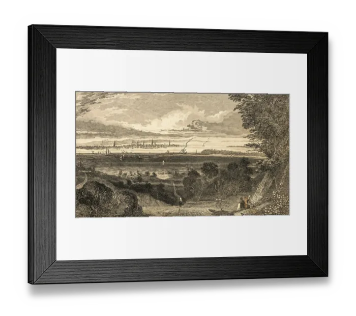 Framed Print : City view of New York on the horizon