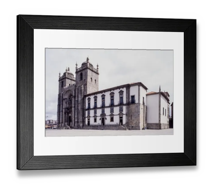 Framed Print : Se do Porto Cathedral on a wide square during daylight