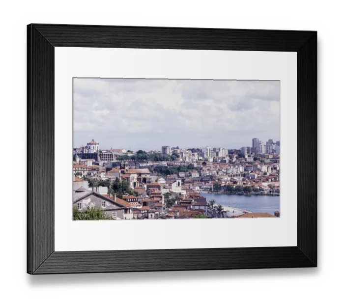 Framed Print : City panorama over Douro with old town and residential areas Framed Print : City panorama over Douro with old town and residential areas