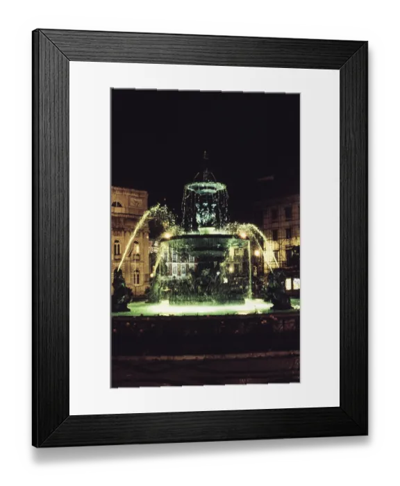 Framed Print : Illuminated fountain on Rossio Square at night in Lisbon Framed Print : Illuminated fountain on Rossio Square at night in Lisbon