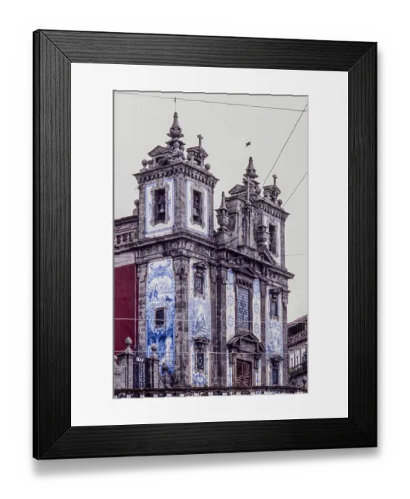 Framed Print : Igreja de Santo Ildefonso with blue and white azulejos in Porto Framed Print : Igreja de Santo Ildefonso with blue and white azulejos in Porto