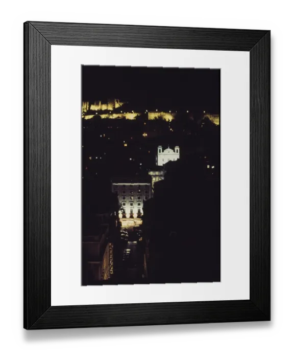 Framed Print : Night view of Lisbon with Castelo de Sao Jorge