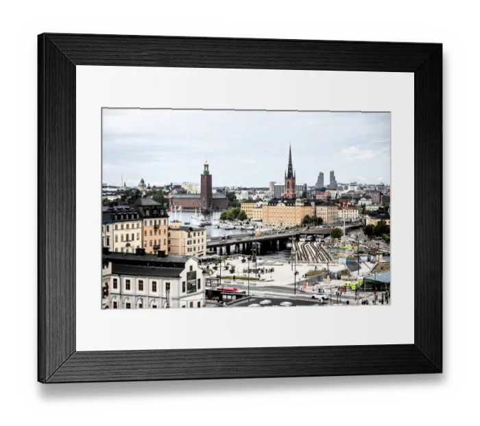 Framed Print : Historical old streets and architecture Old town of Stockholm