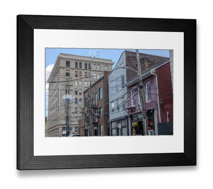 Framed Print : Lexington, Kentucky, USA historic downtown cityscape architecture and streets