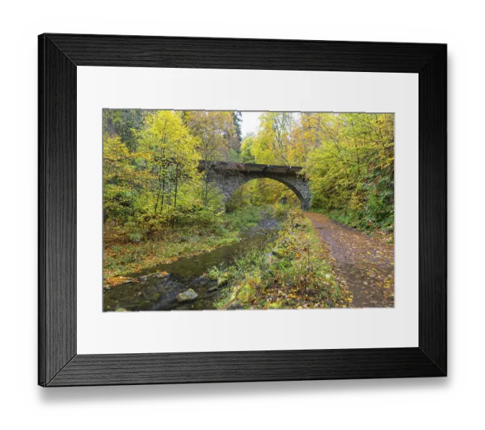 Framed Print : Hiking trail in Rabenauer Grund through the autumn forest Framed Print : Hiking trail in Rabenauer Grund through the autumn forest
