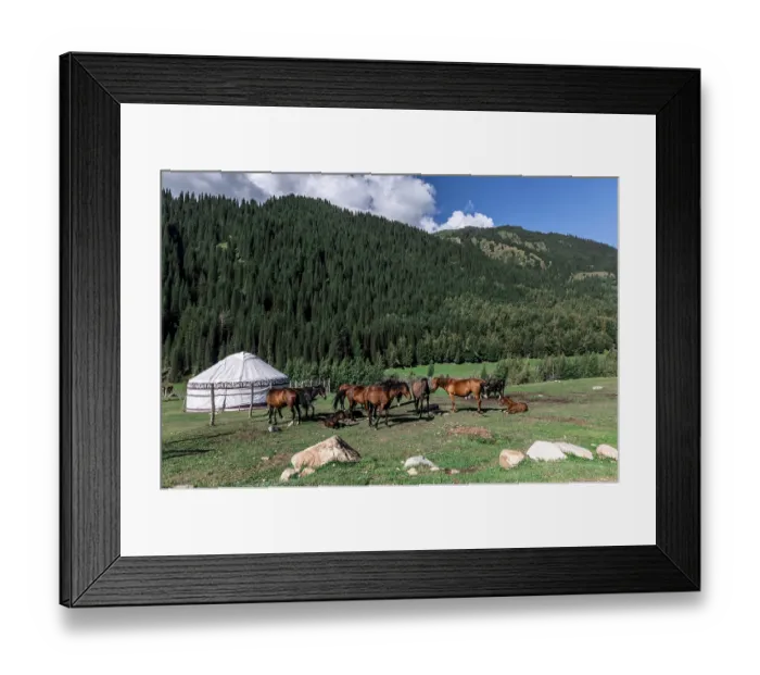 Framed Print : Mountain yurt. Turgen gorge