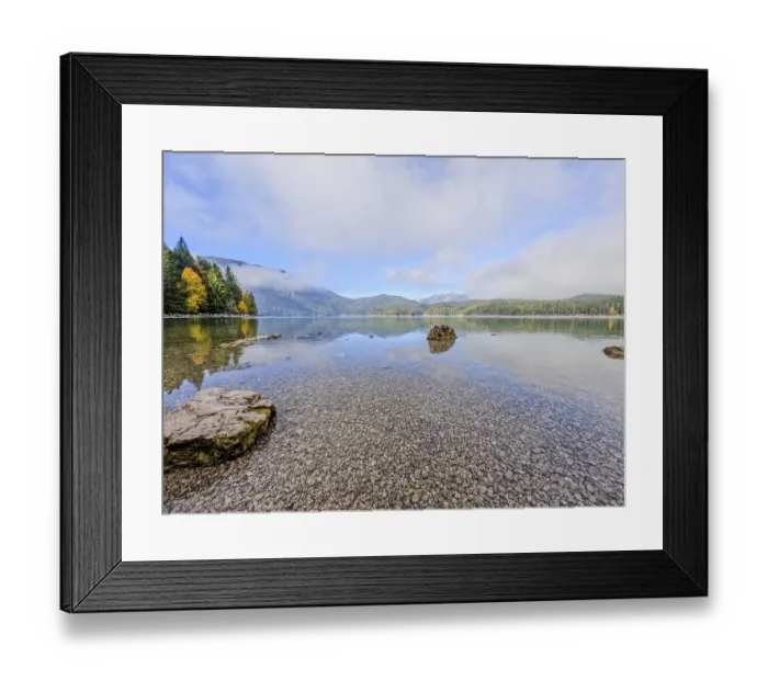 Framed Print : Panoramic view of Alps and Eibsee Lake Bavaria Germany