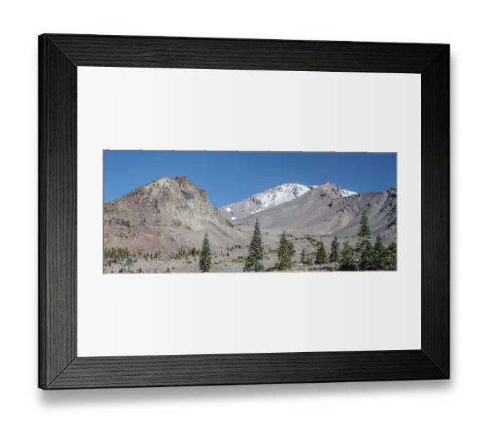 Framed Print : Mount Shasta in northern California with blue sky