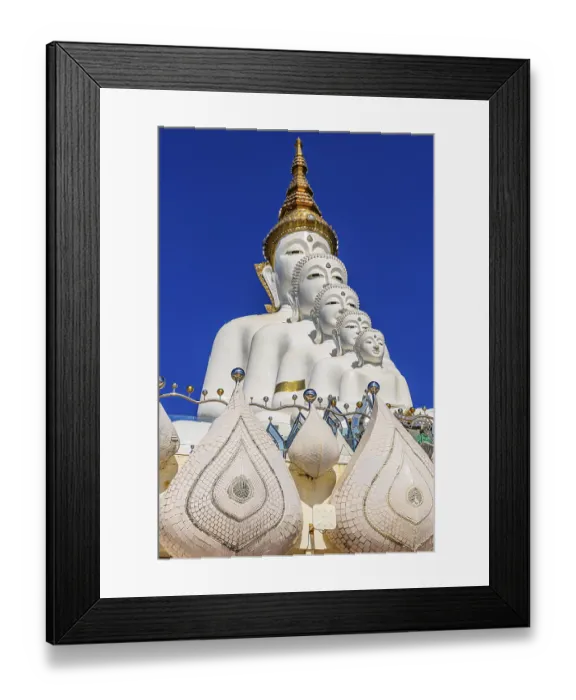 Framed Print : Five-headed Buddha statue, Wat Phra That Sorn Kaew Buddhist temple complex Framed Print : Five-headed Buddha statue, Wat Phra That Sorn Kaew Buddhist temple complex