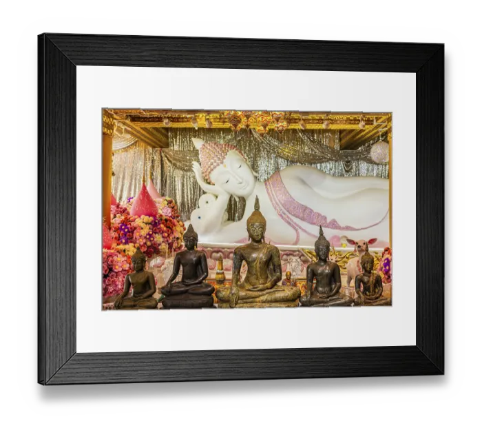 Framed Print : Shrine with reclining Buddha statue
