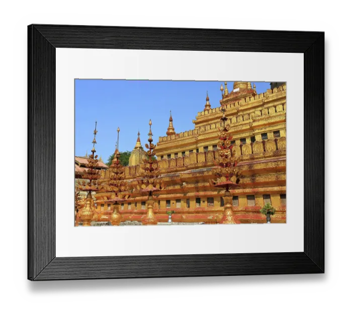 Framed Print : The golden Shwezigon Pagoda in Nyaung-U
