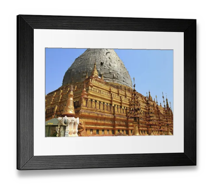 Framed Print : Impressive golden dome of Shwezigon Pagoda