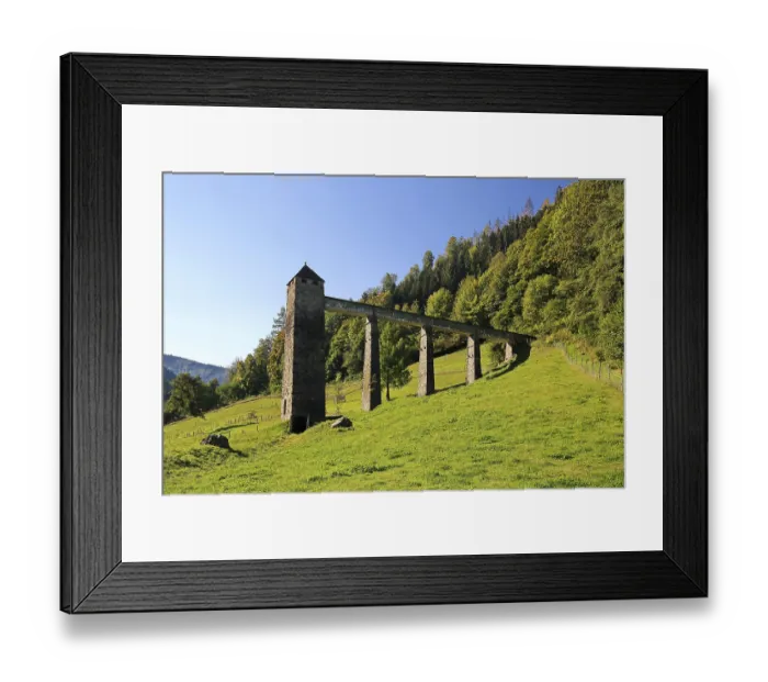 Framed Print : Historic aqueduct surrounded by green landscape in Freiburg Framed Print : Historic aqueduct surrounded by green landscape in Freiburg