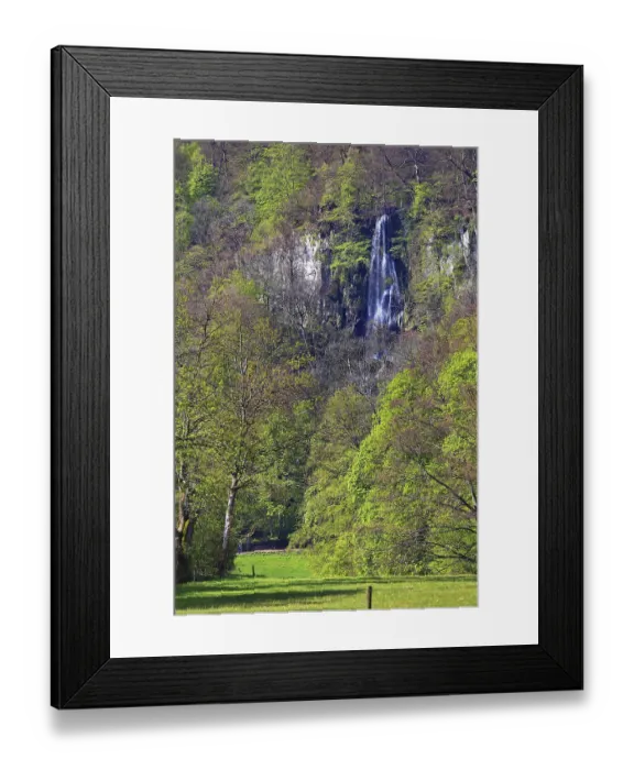 Framed Print : Urach waterfall surrounded by trees