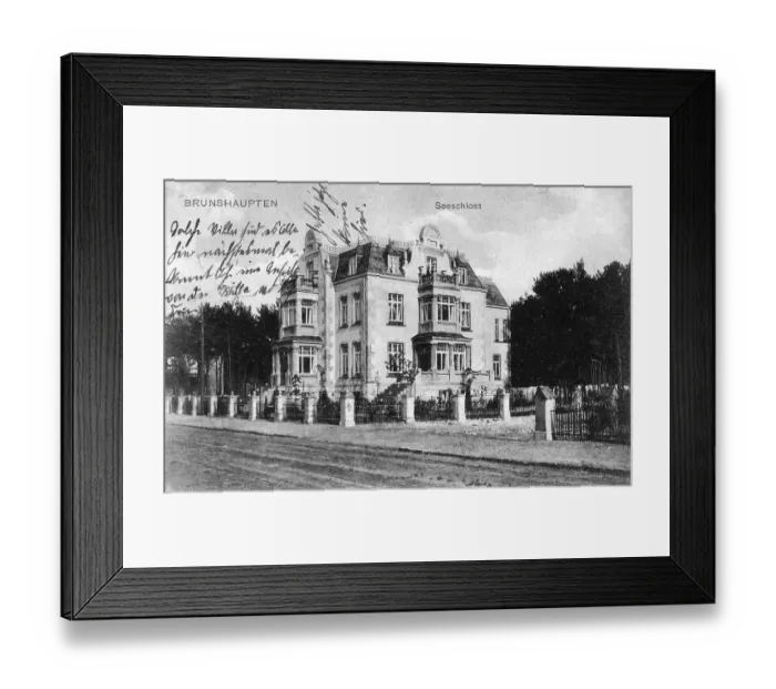 Framed Print : Historic postcard around 1900, Baltic resort Brunshaupten i