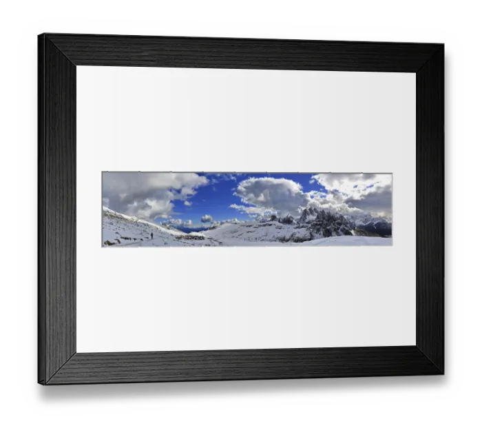 Framed Print : Extensive panorama under dramatic clouds in the Dolomites Framed Print : Extensive panorama under dramatic clouds in the Dolomites