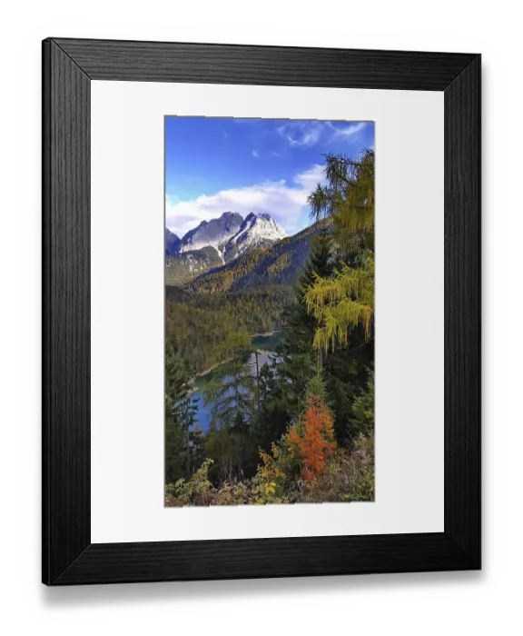 Framed Print : View of Zugspitze and Blindsee from the Fern Pass