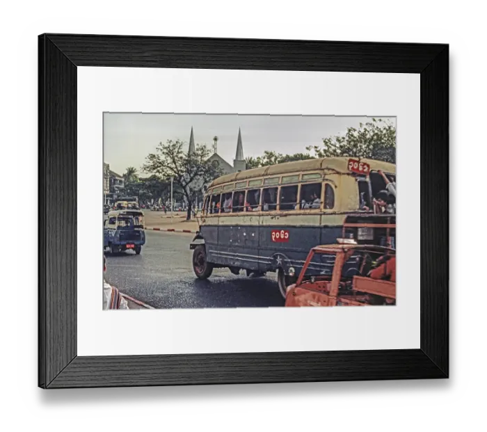 Framed Print : Old Omnibus and Saint Mary's Cathedral also known as Cathedral of the Immaculate Conception