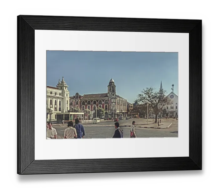 Framed Print : Old colonial building, Saint Mary's Cathedral on the right