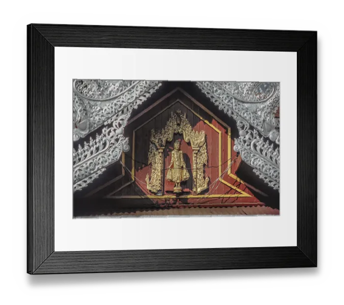Framed Print : Detail with figure, the Sule Pagoda