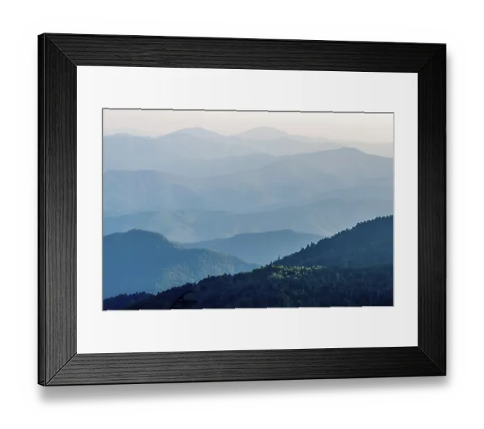 Framed Print : The simple layers of the Smokies at sunset - Smoky Mountain Nat
