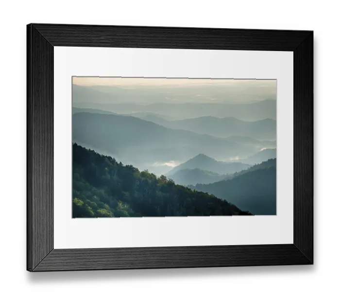 Framed Print : The simple layers of the Smokies at sunset - Smoky Mountain Nat