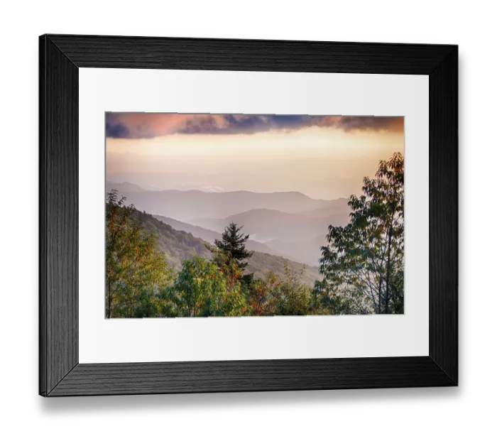 Framed Print : The simple layers of the Smokies at sunset - Smoky Mountain Nat