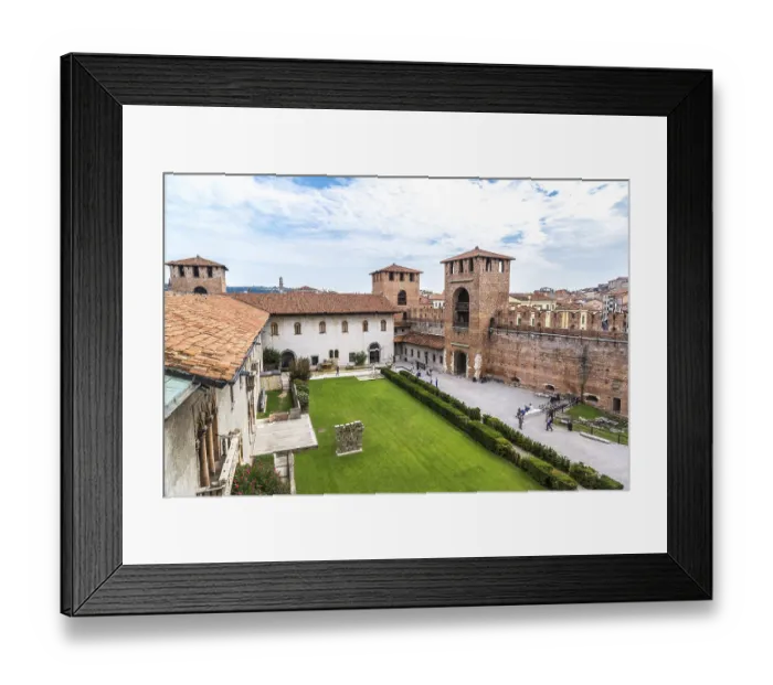 Framed Print : Castle Castelvecchio in a summer day in Verona