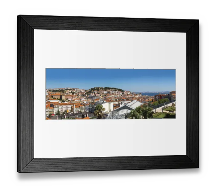 Framed Print : Panoramic aerial view of Lisbon