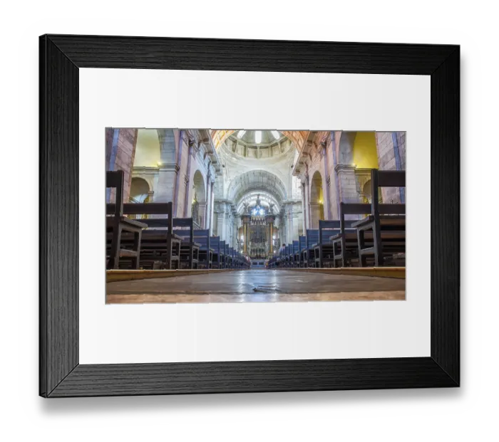 Framed Print : Altar. Interior of the Estrela Basilica in Lisbon