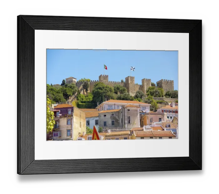 Framed Print : Saint George castle is a Moorish castle and dates from medieval period of Portuguese history Framed Print : Saint George castle is a Moorish castle and dates from medieval period of Portuguese history
