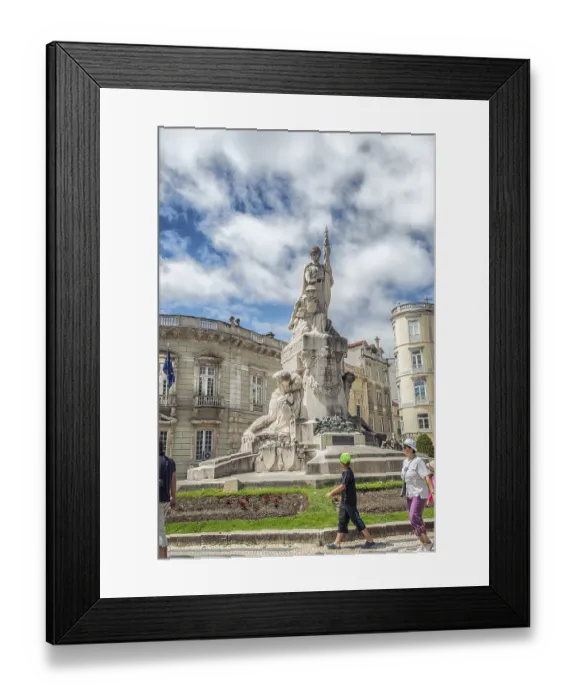 Framed Print : Romantic Lisbon street with the typical old buildings and new buildings