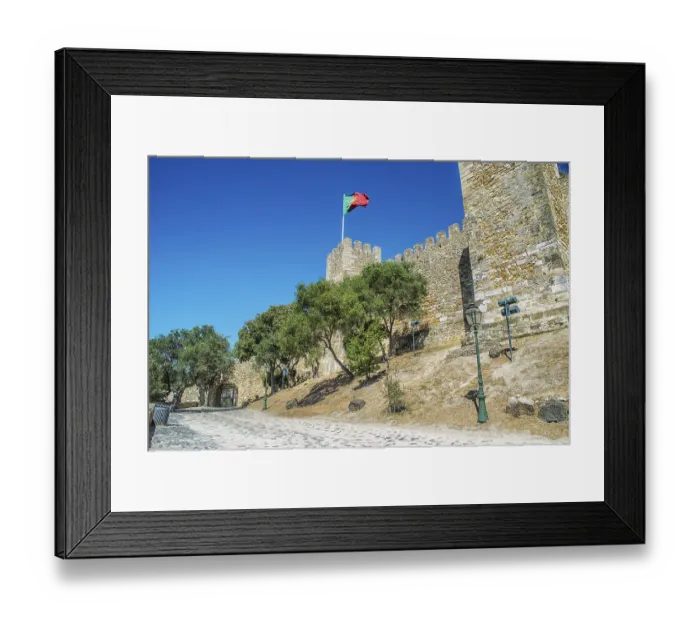 Framed Print : Saint George castle is a Moorish castle and dates from medieval period of Portuguese history Framed Print : Saint George castle is a Moorish castle and dates from medieval period of Portuguese history