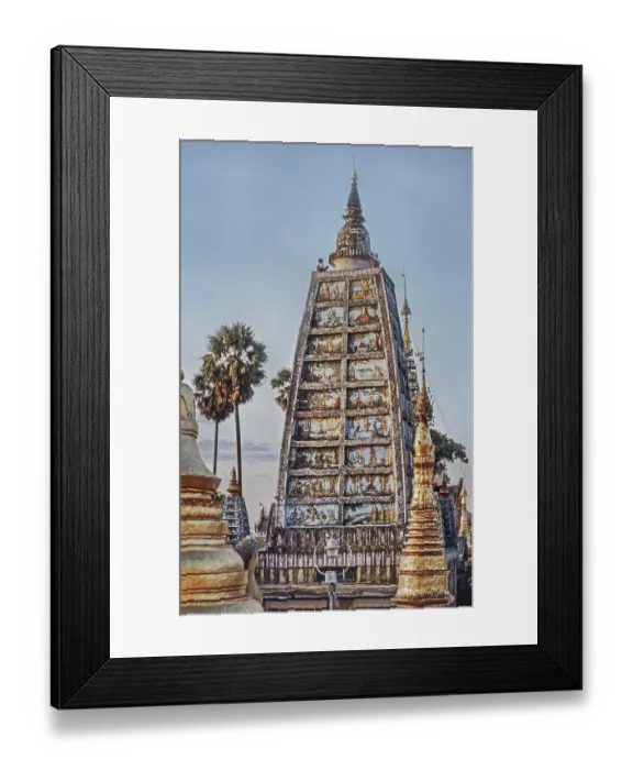 Framed Print : Stupas on Shwedagon Pagoda, Rangoon
