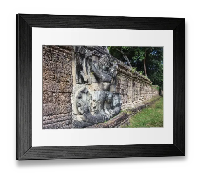 Framed Print : Preah Khan temple wall in Siem Reap, Cambodia