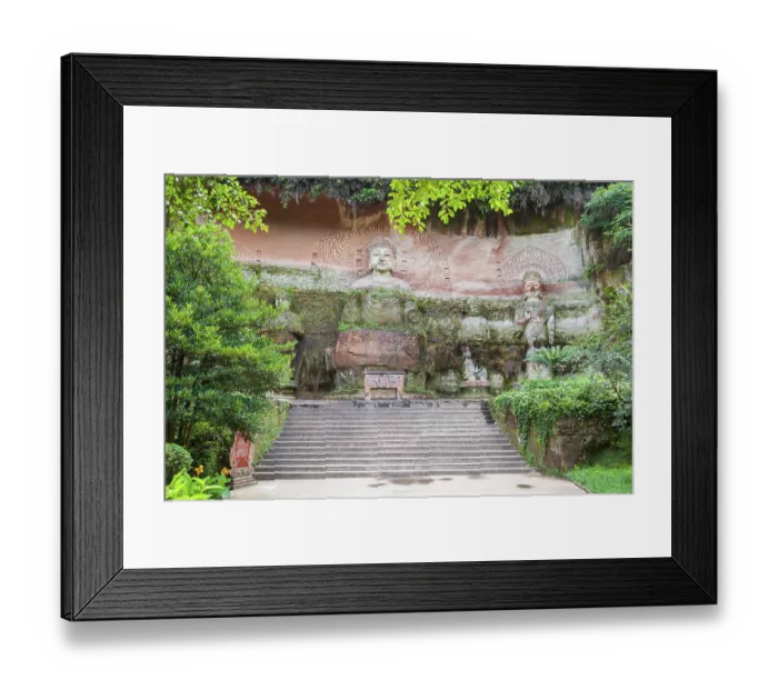 Framed Print : Leshan July 2011 - In July many visitors come to see this site of the world most impressive religious statue to enjoy