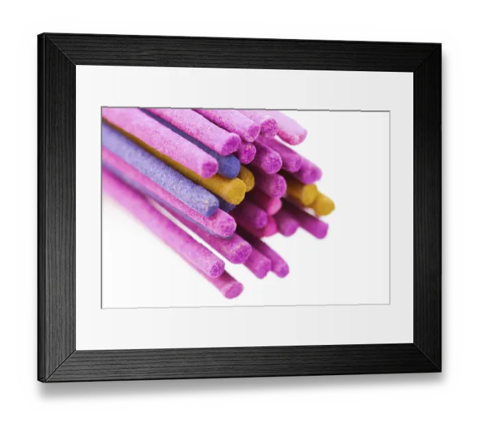 Framed Print : Macro background of aroma incense sticks over white Framed Print : Macro background of aroma incense sticks over white