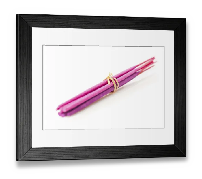 Framed Print : Macro of aroma incense sticks over white Framed Print : Macro of aroma incense sticks over white