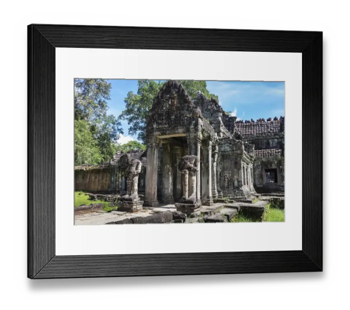 Framed Print : Entrance to ancient Preah Khan temple in Angkor
